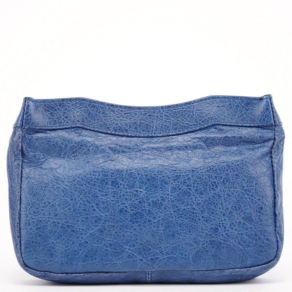 Navy Leather City Clutch Bag