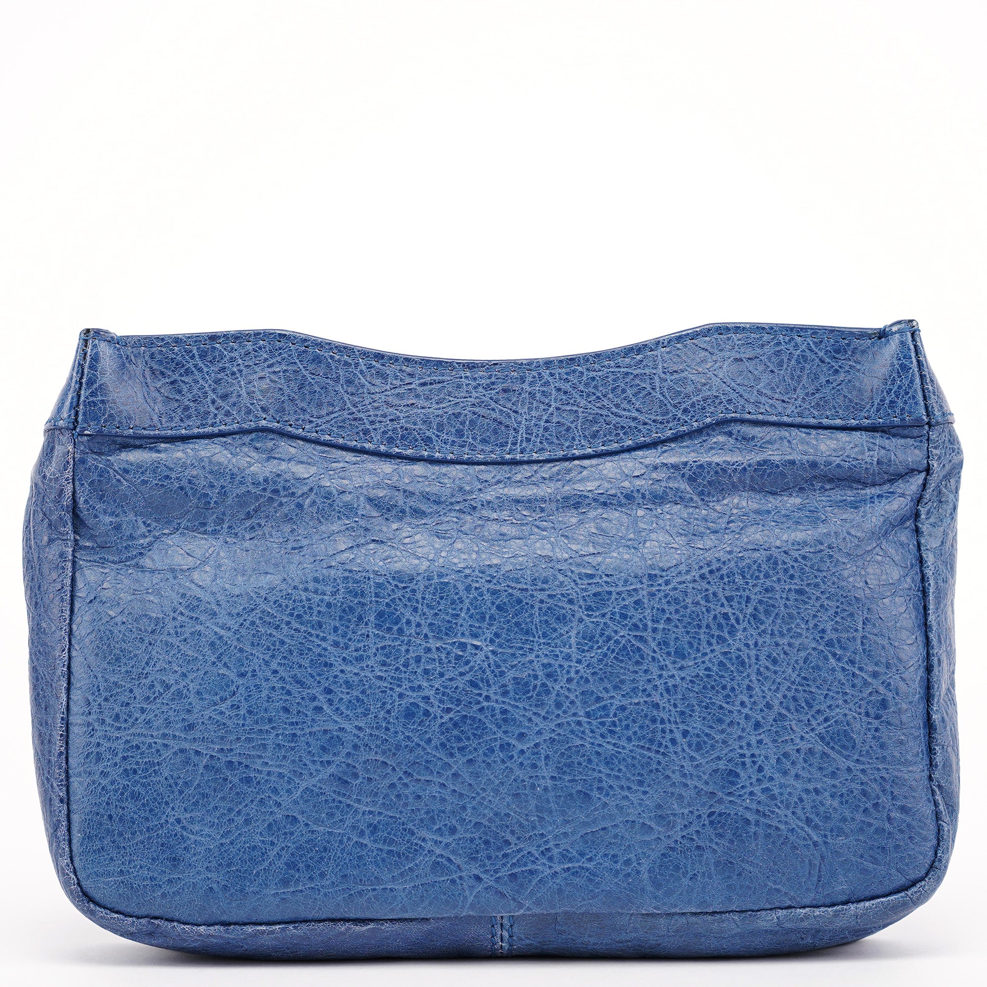 Navy Leather City Clutch Bag