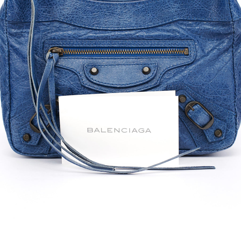 Navy Leather City Clutch Bag