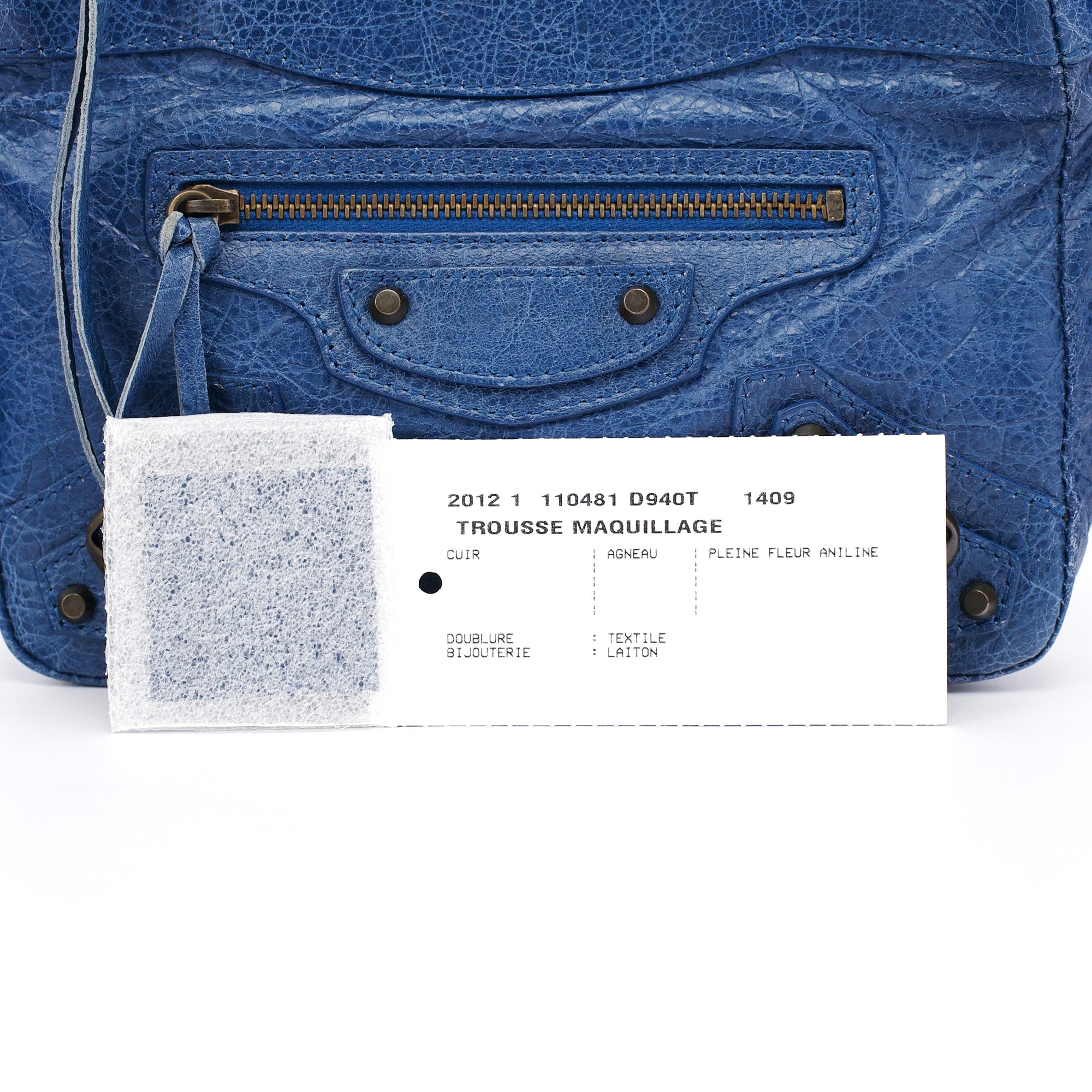 Navy Leather City Clutch Bag
