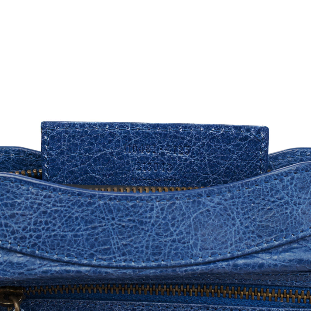 Navy Leather City Clutch Bag