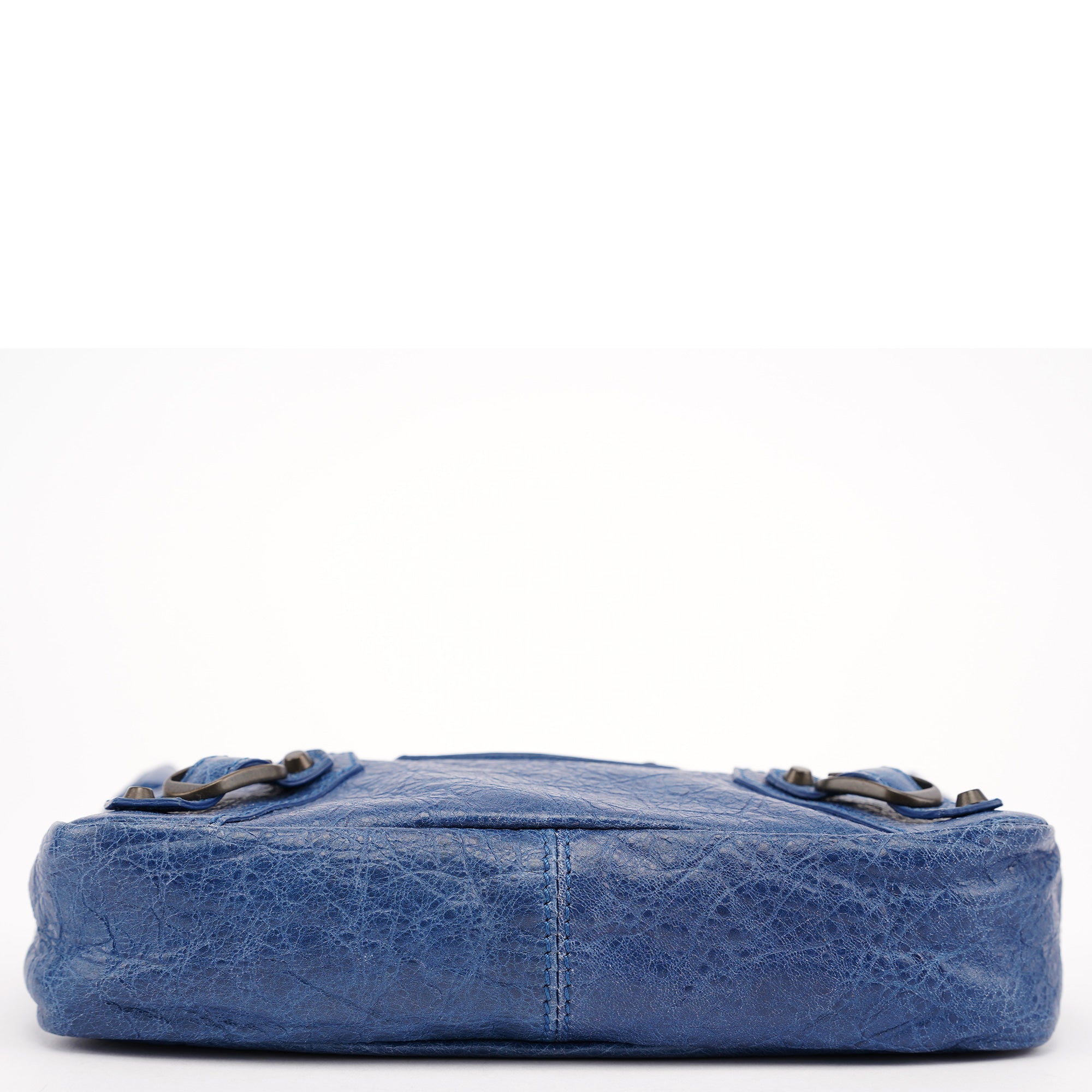 Navy Leather City Clutch Bag