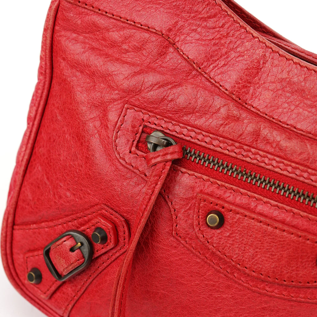 Red Leather City Crossbody Bag