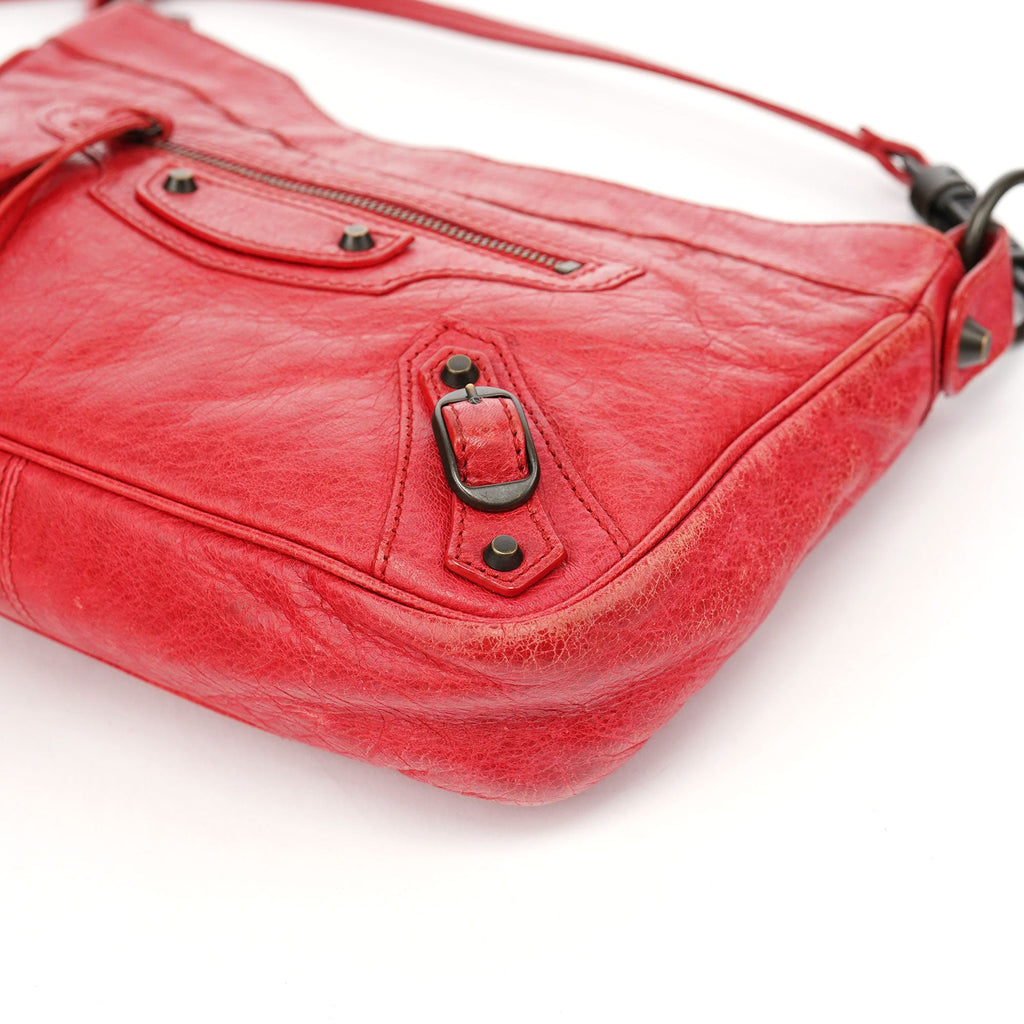 Red Leather City Crossbody Bag