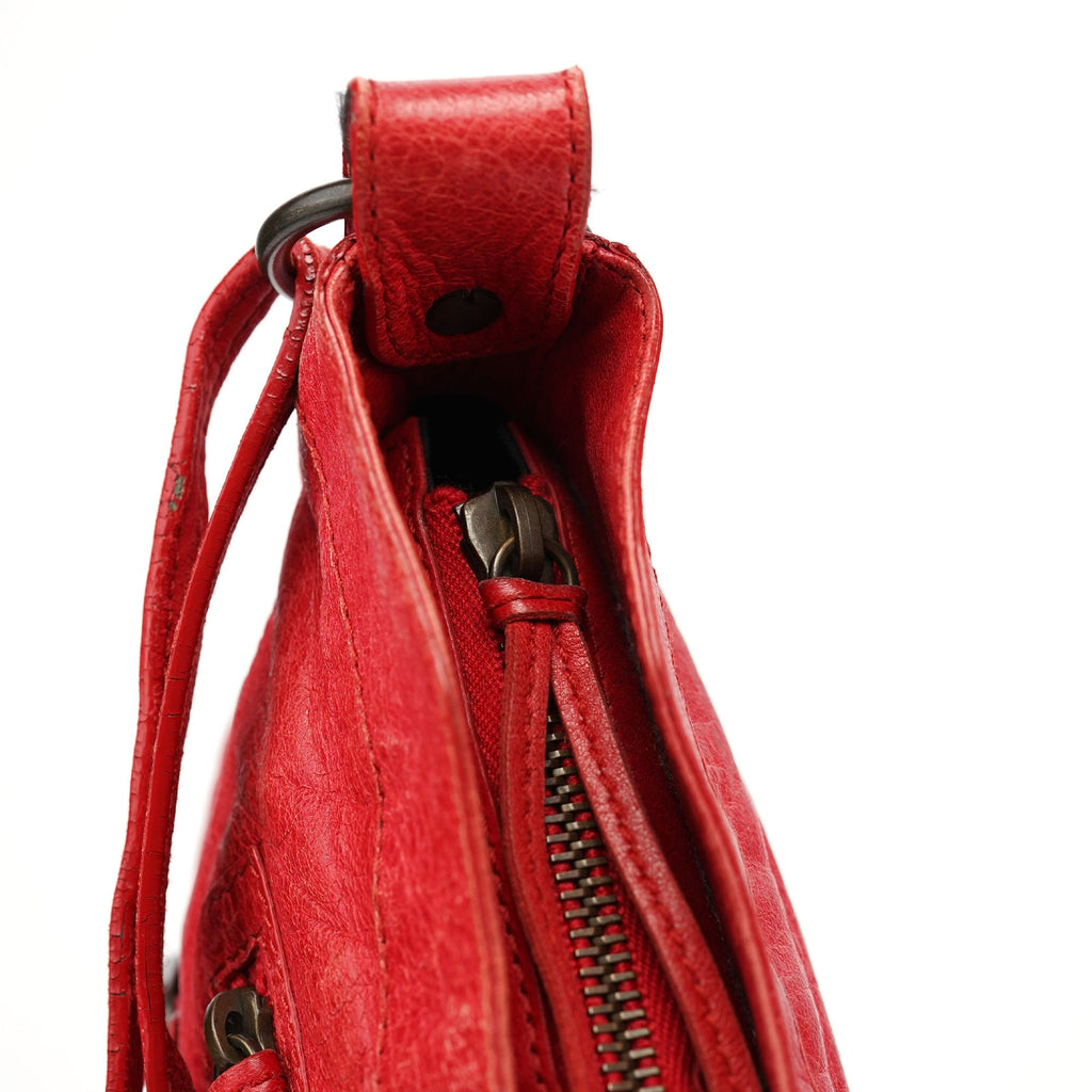 Red Leather City Crossbody Bag