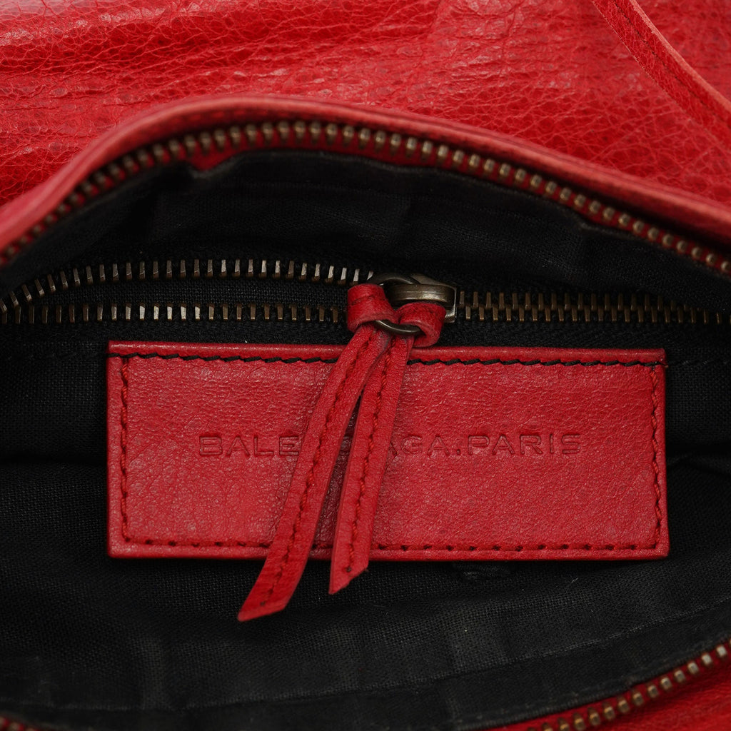 Red Leather City Crossbody Bag