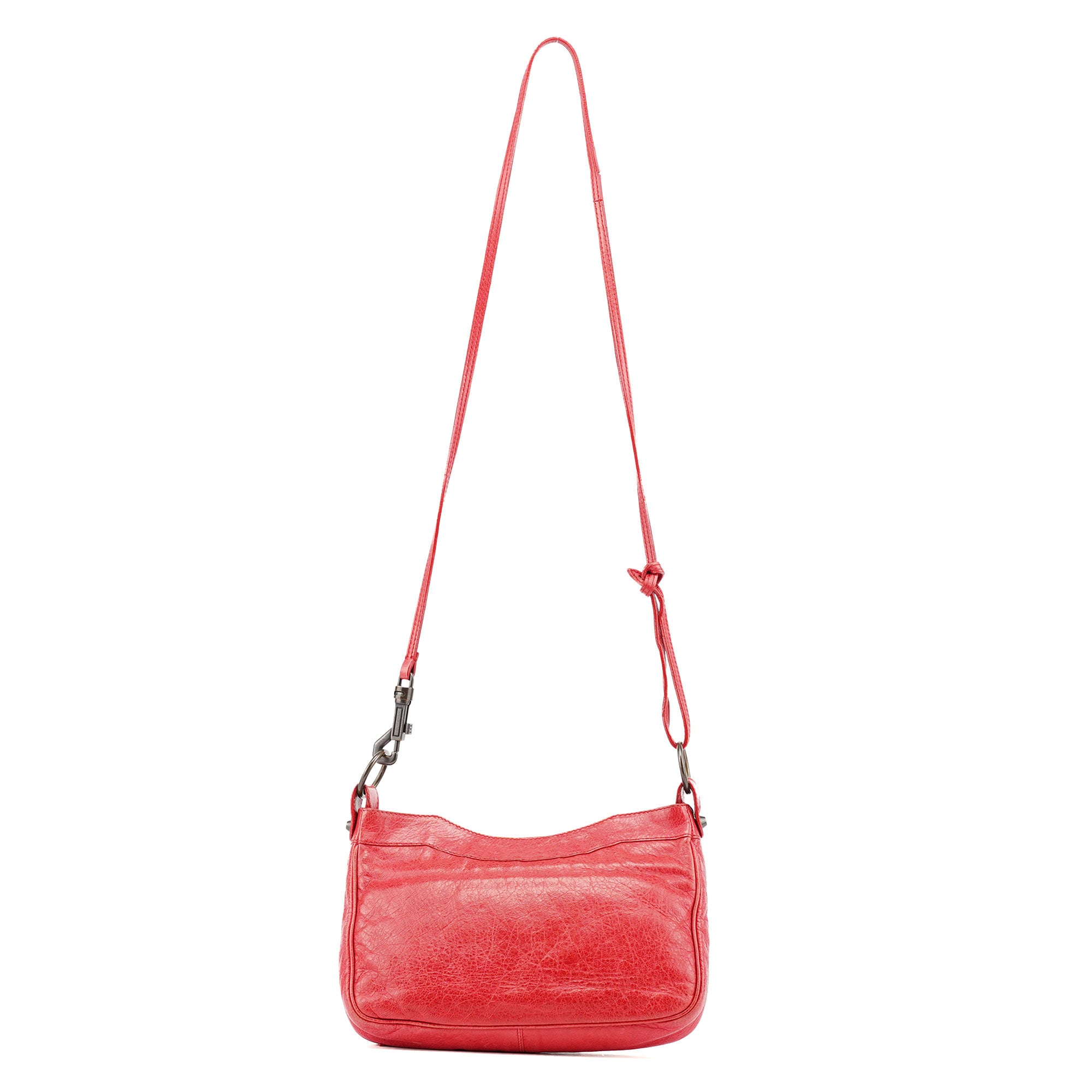 Red Leather City Crossbody Bag