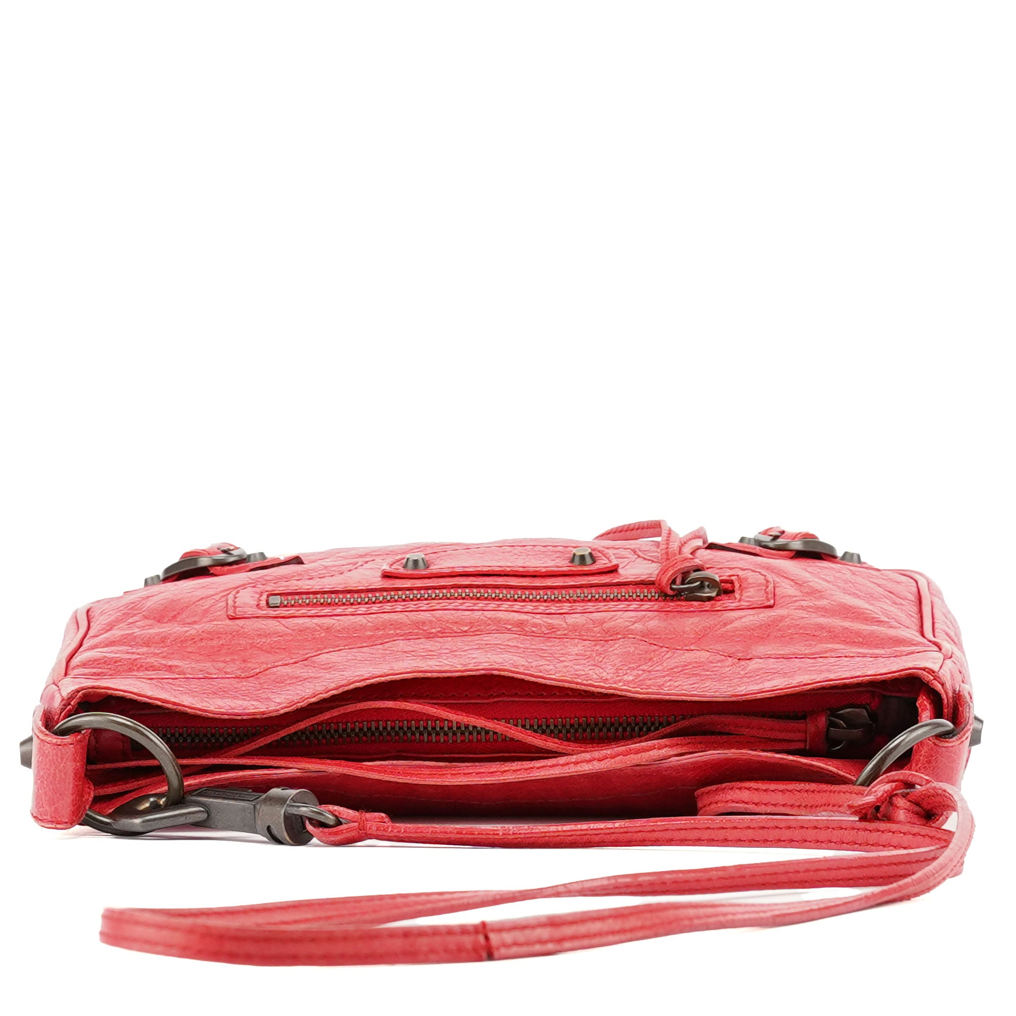 Red Leather City Crossbody Bag