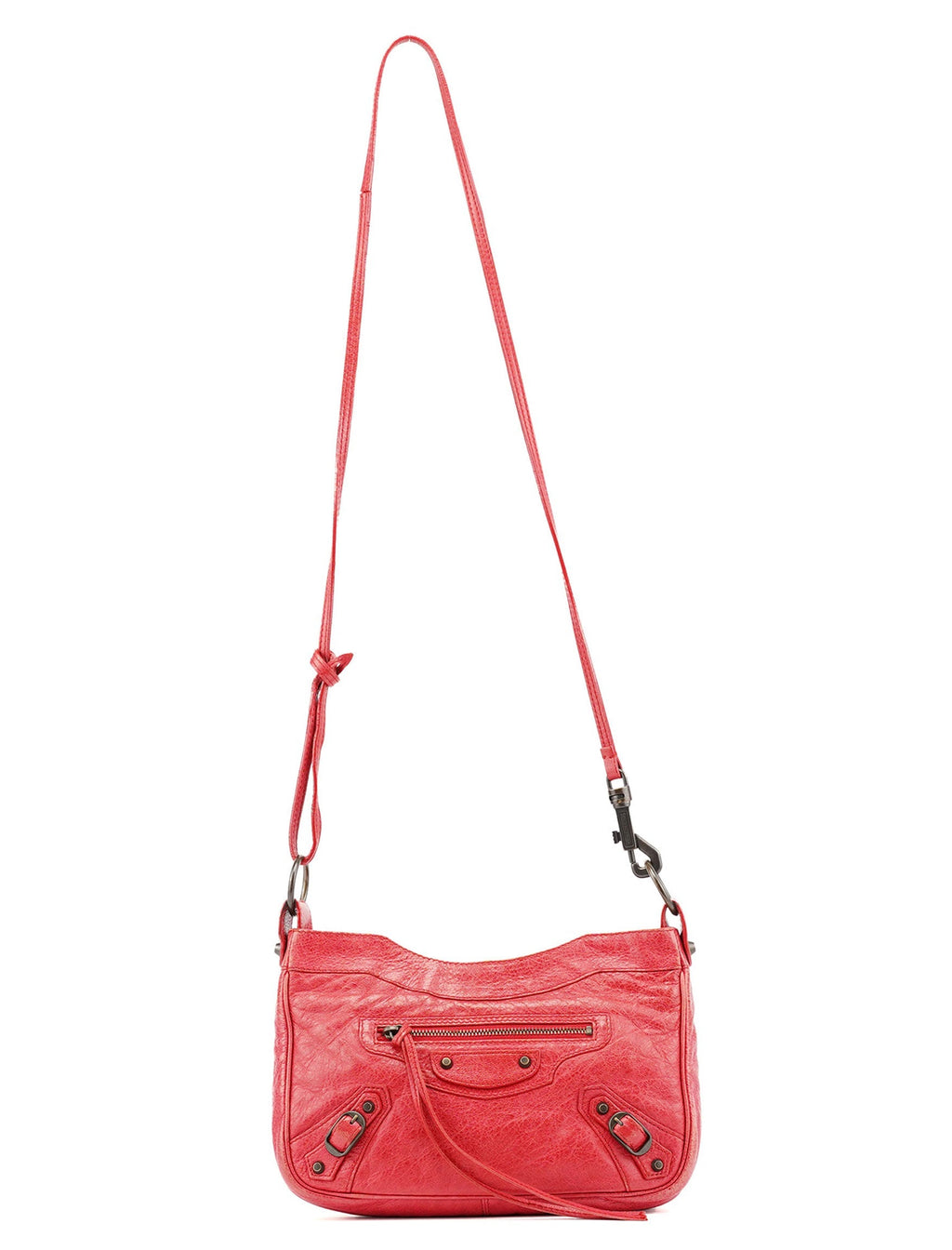 Red Leather City Crossbody Bag