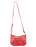 Red Leather City Crossbody Bag