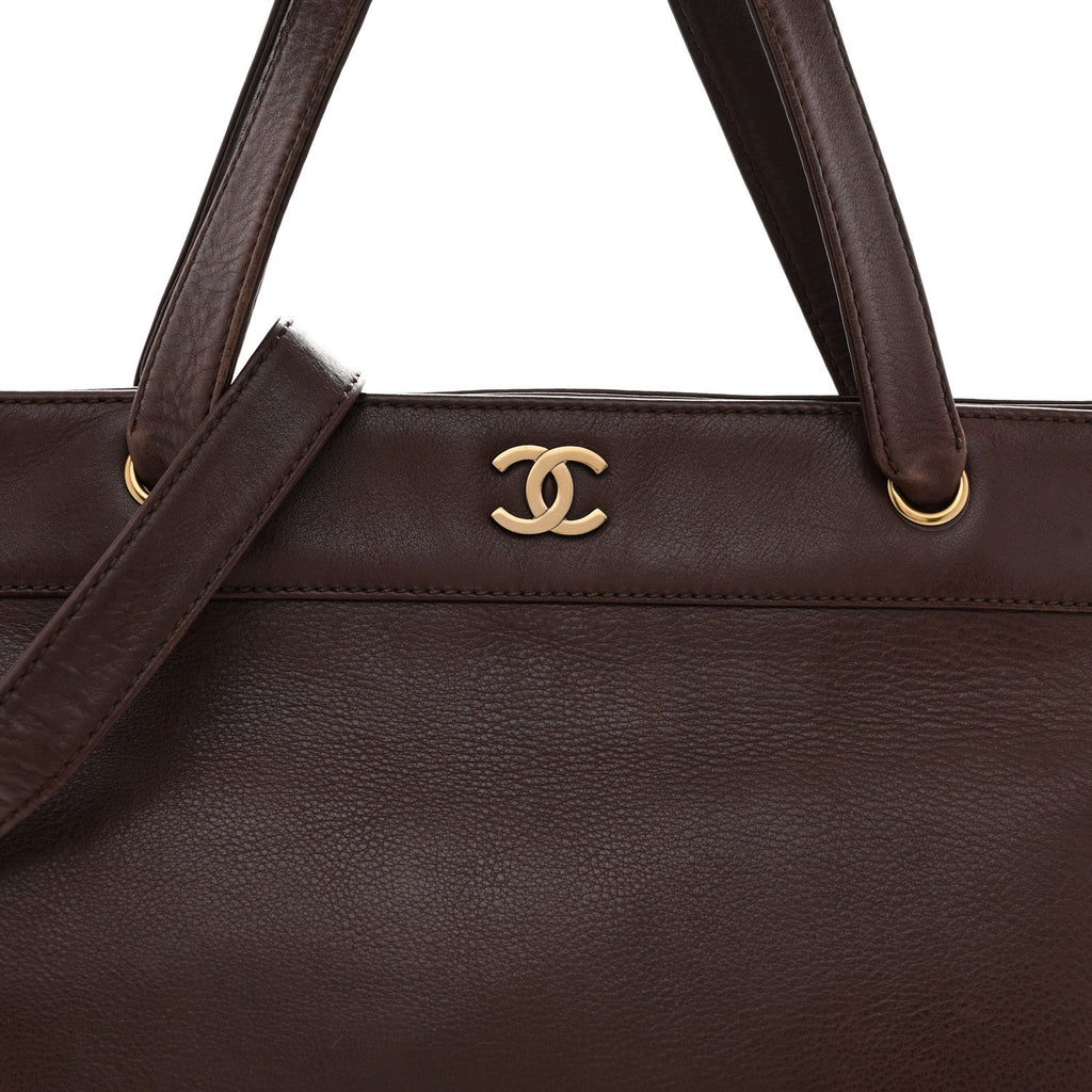 Calfskin Shopper Tote Brown