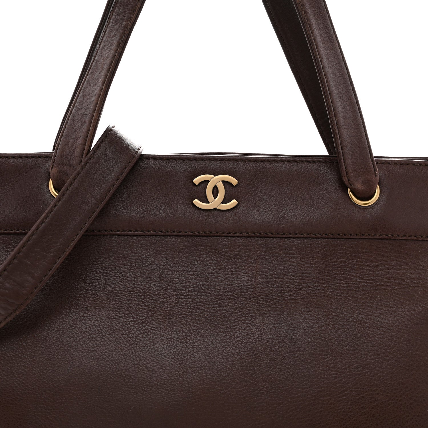 Calfskin Shopper Tote Brown
