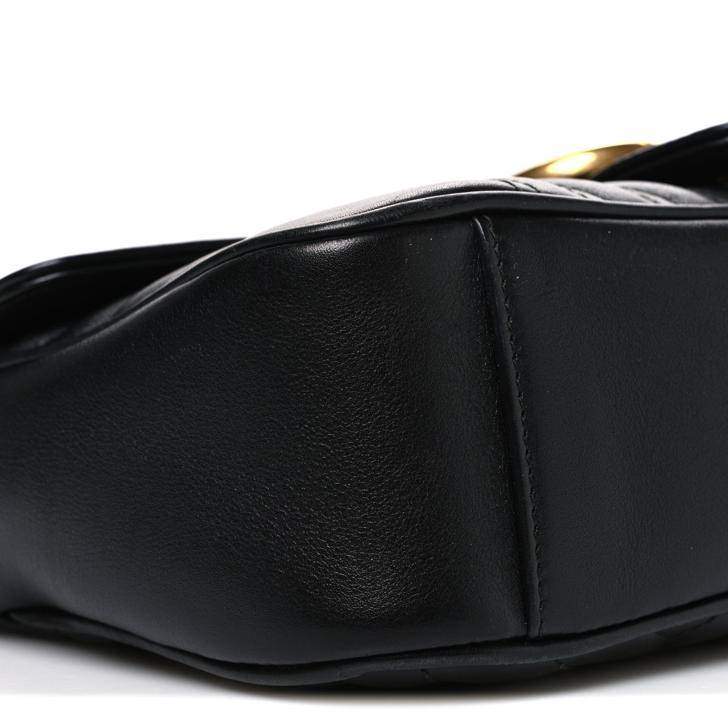 Calfskin Matelasse Small GG Marmont Shoulder Bag Black