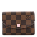 Damier Ebene Rosalie Coin Purse Rose Ballerine
