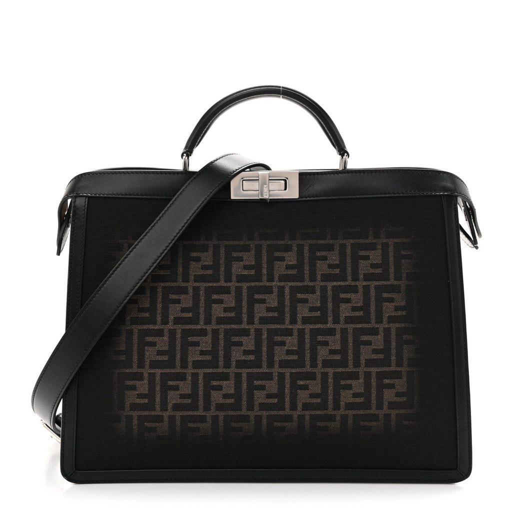 FF Vitello King Jacquard 1974 Medium Peekaboo I SEE U Satchel Brown