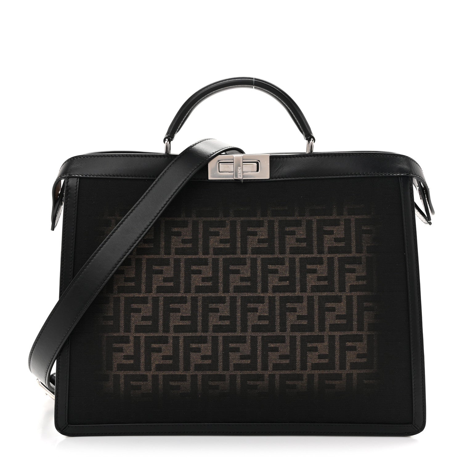 FF Vitello King Jacquard 1974 Medium Peekaboo I SEE U Satchel Brown
