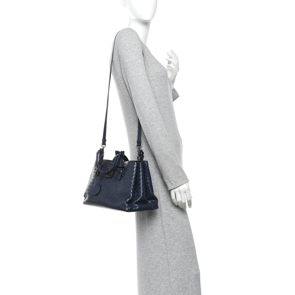 Light Calf Intrecciato Small Roma Tote  Light Tourmaline