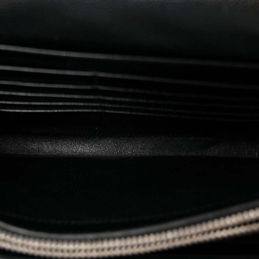 Grain De Poudre Matelasse Chevron Monogram Chain Wallet Black