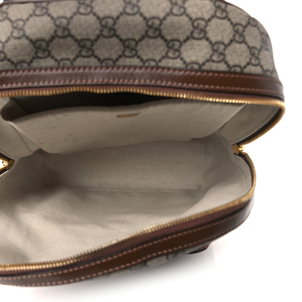 GG Supreme Monogram Textured Calfskin Retro Interlocking G Backpack Brown Beige