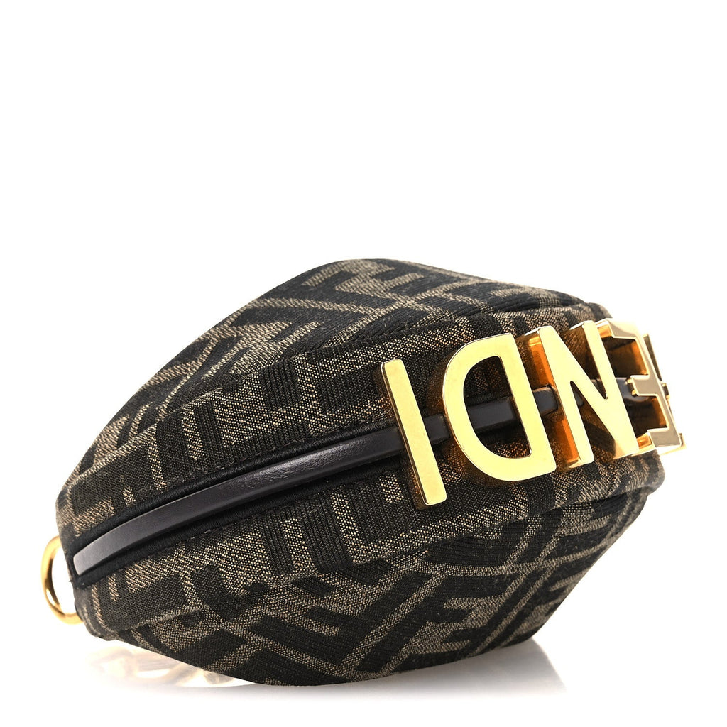 Fabric Jacquard FF 1974 Nano Fendigraphy Hobo Charm Tobacco Moro