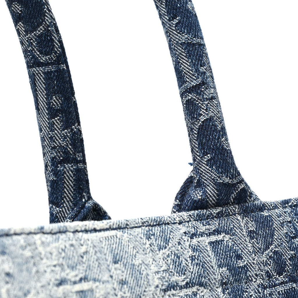 Oblique Denim Medium Book Tote Blue