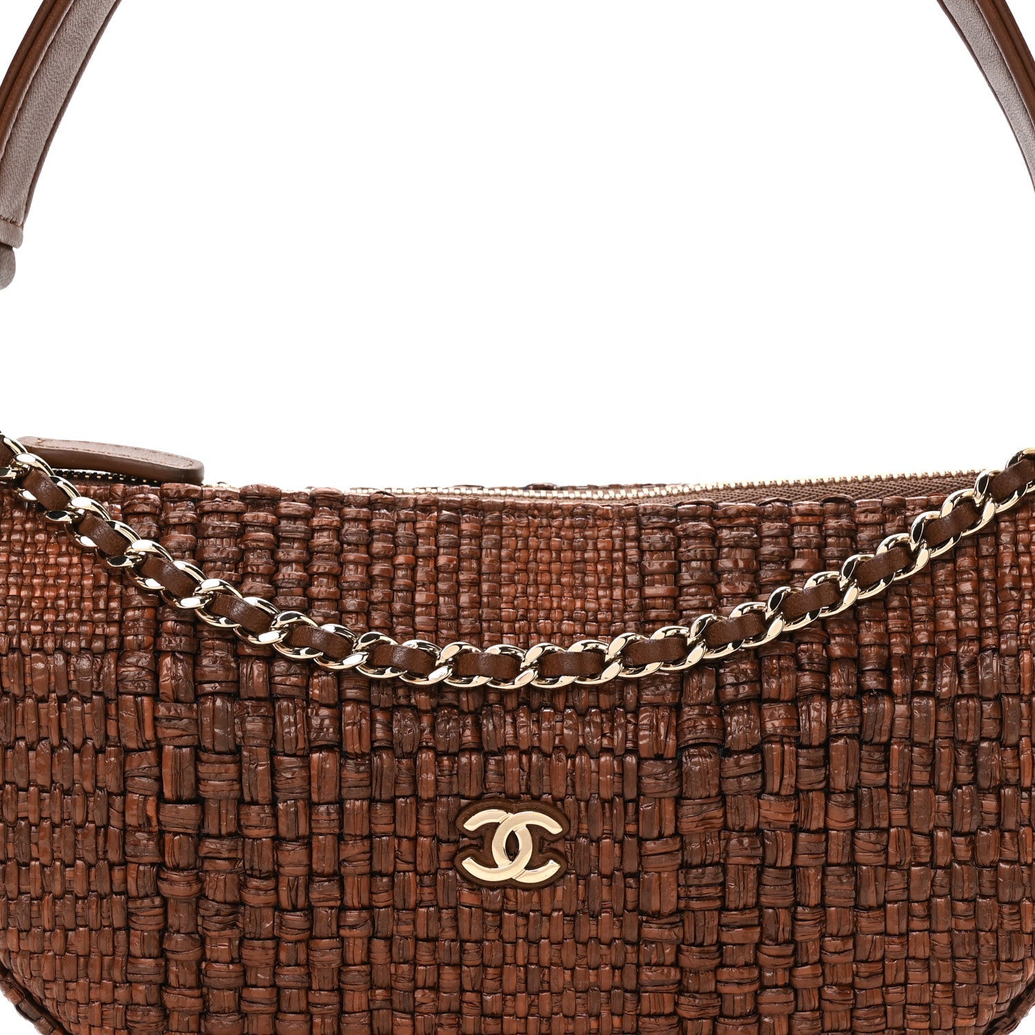 Braided Raffia Other Shape With Chain Brown