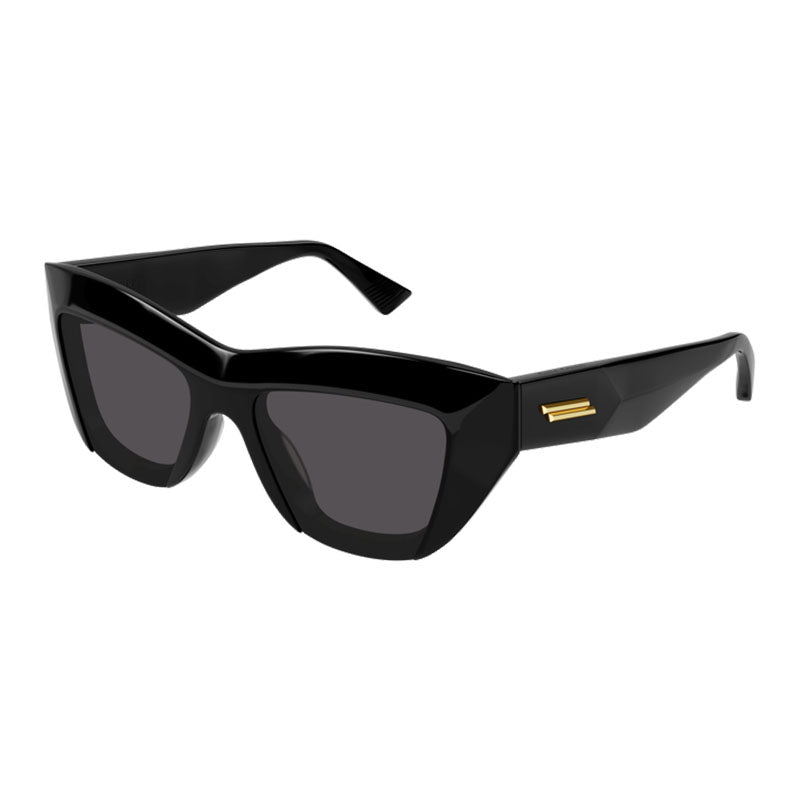 Bottega Veneta Sunglasses Rectangle Full Rim, Black Frame and Grey Lens BV1218S001