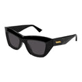 Bottega Veneta Sunglasses Rectangle Full Rim, Black Frame and Grey Lens BV1218S001