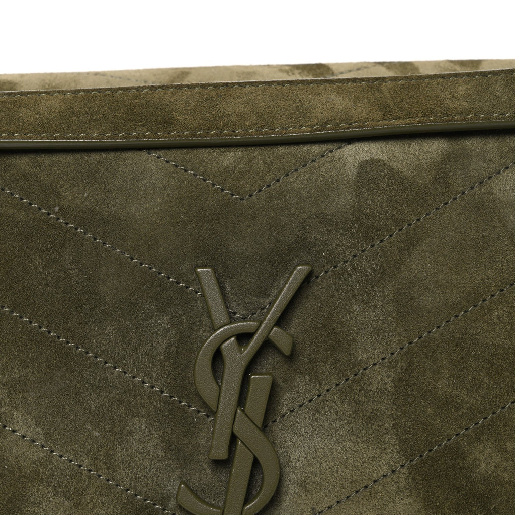 Suede Monogram Medium Niki Chain Satchel Loden Green