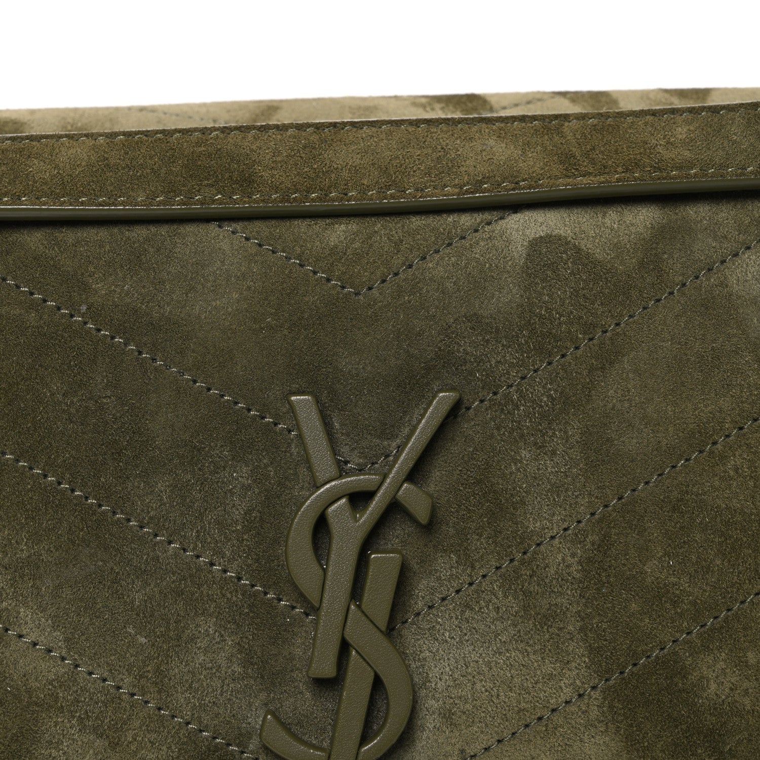 Suede Monogram Medium Niki Chain Satchel Loden Green