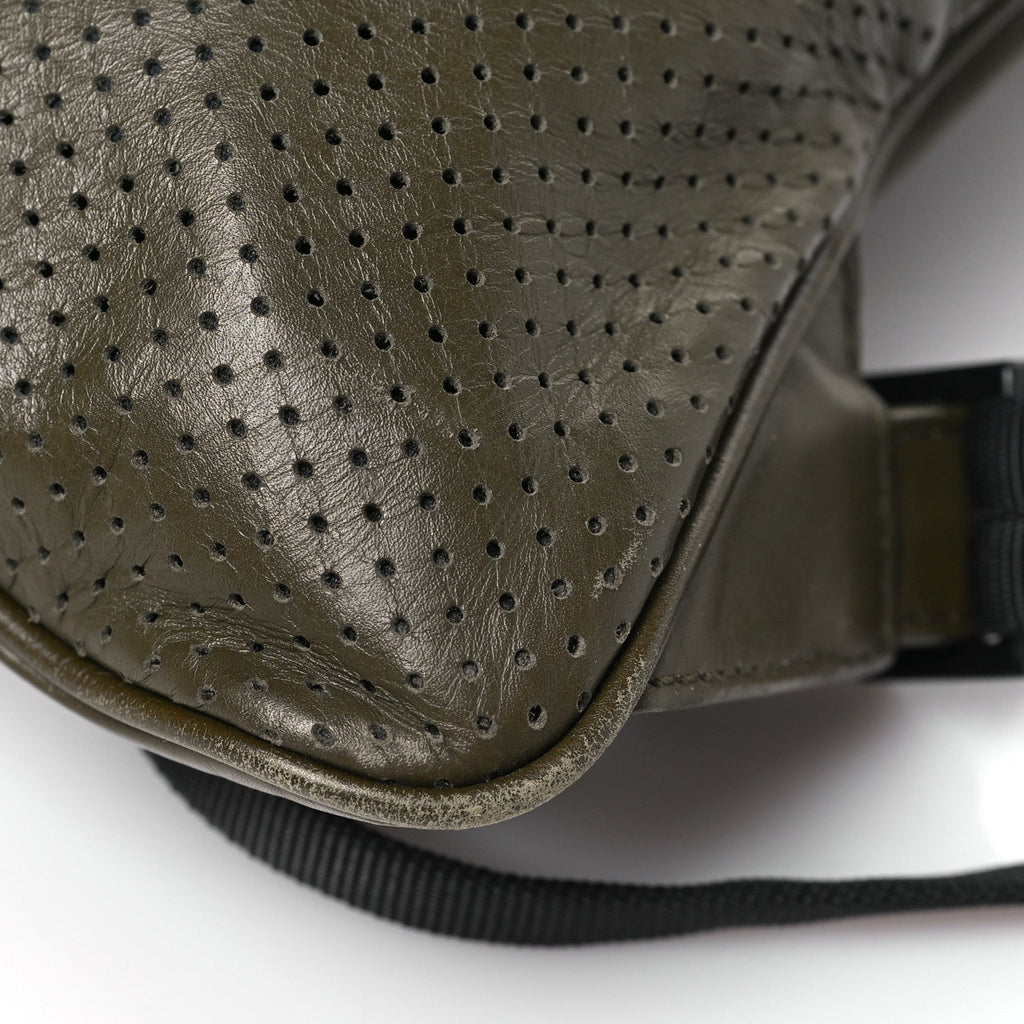 Nappa Perforated Leggero Drawstring Backpack Mustard