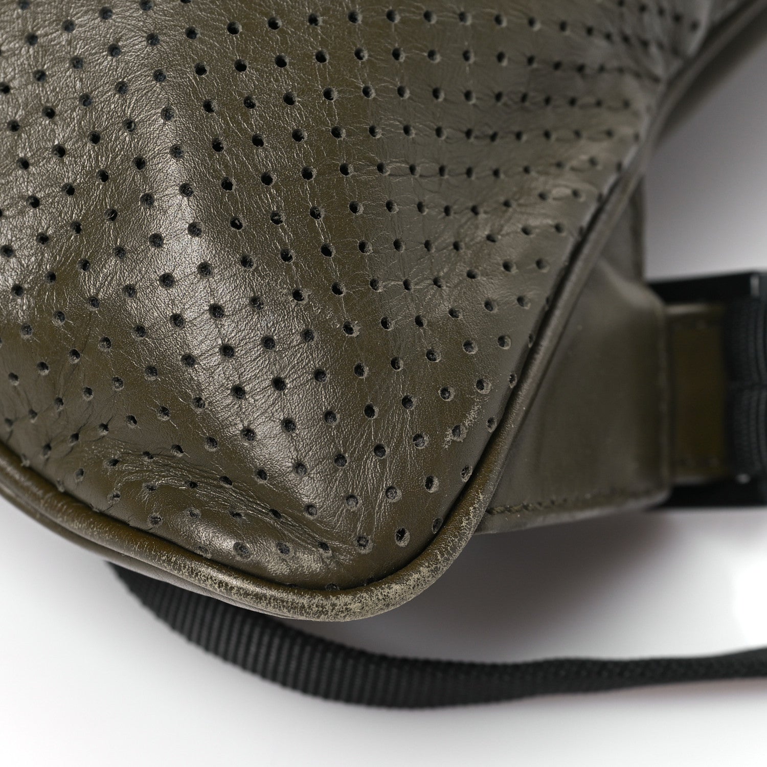 Nappa Perforated Leggero Drawstring Backpack Mustard