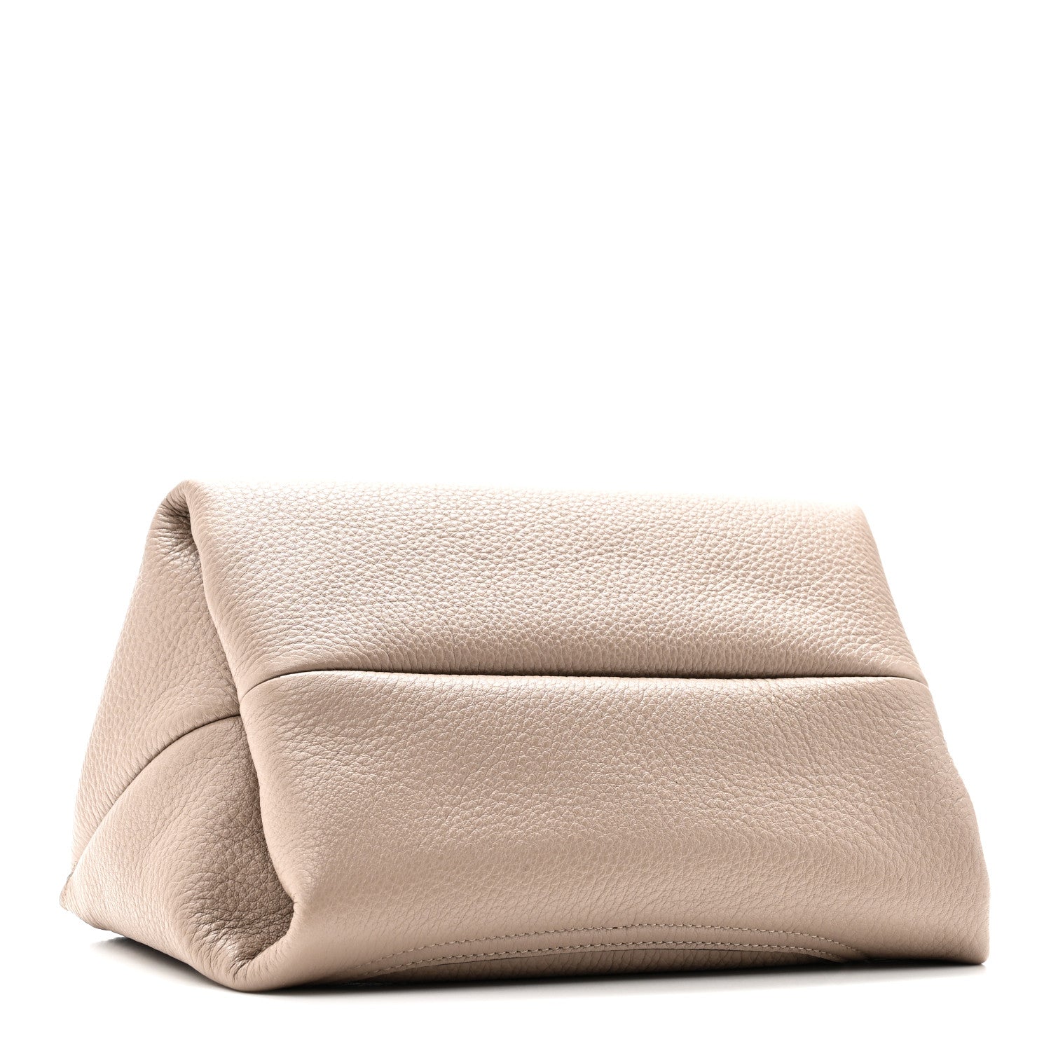 Grained Calfskin Softbit Medium Shoulder Bag Taupe