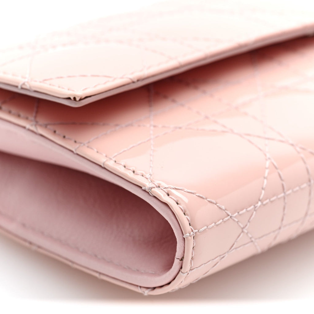 Patent Cannage Lady Dior Rendezvous Wallet On Chain Rose