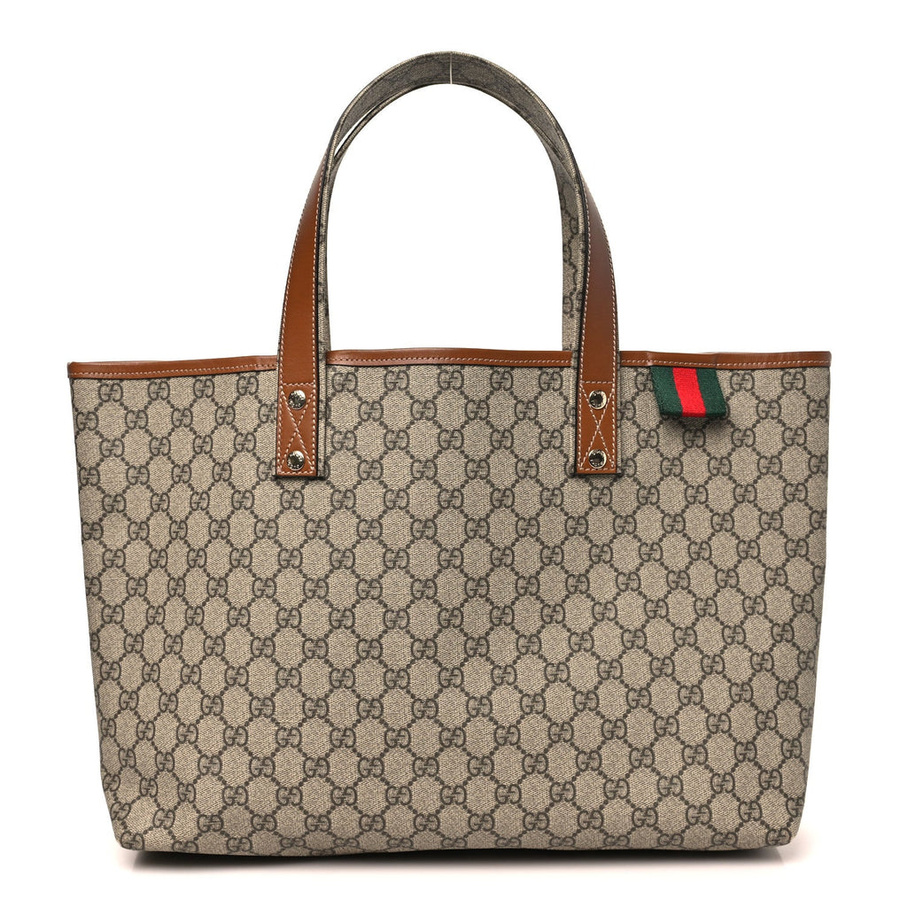 GG Plus Monogram Medium Signature Web Loop Tote Brown