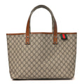 GG Plus Monogram Medium Signature Web Loop Tote Brown
