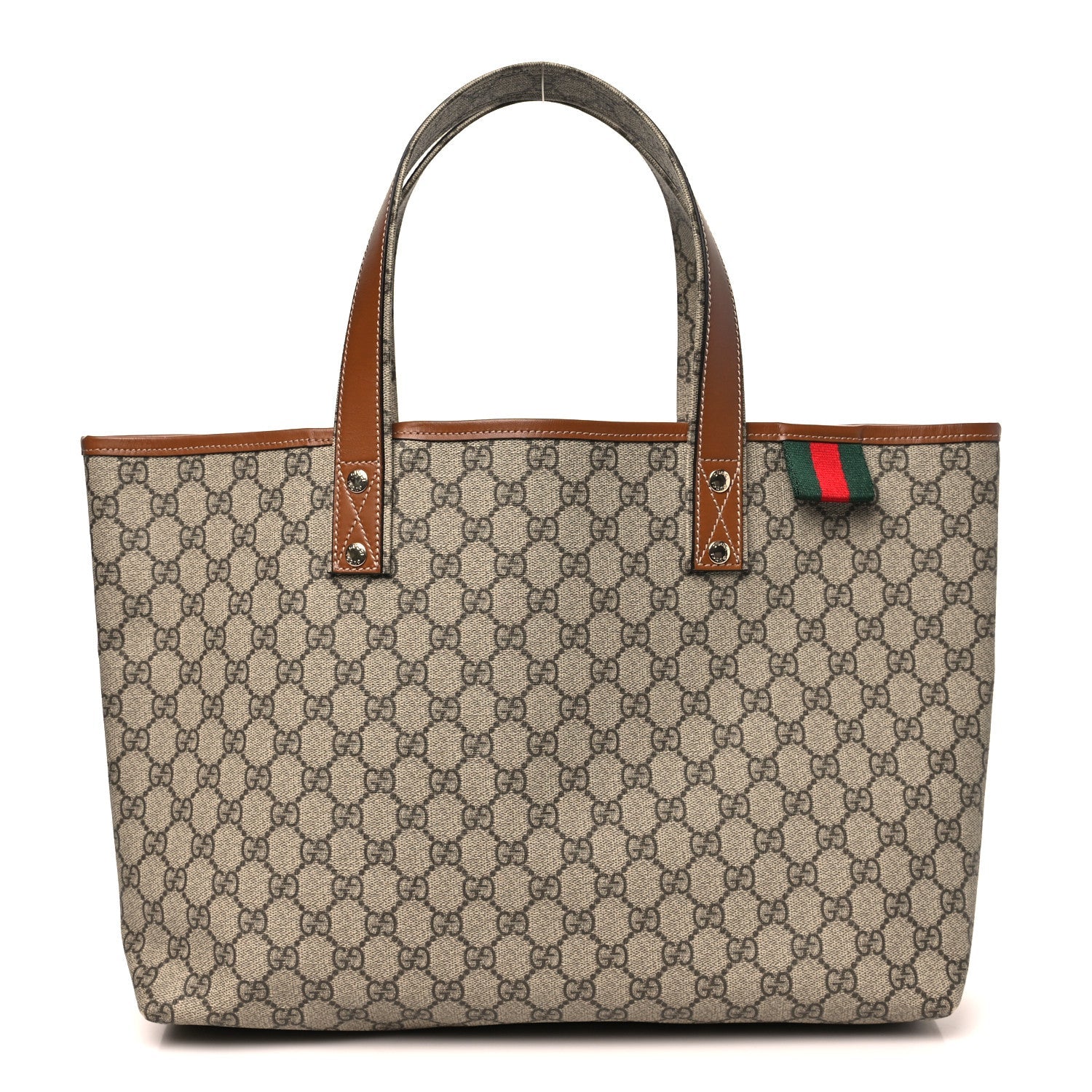 GG Plus Monogram Medium Signature Web Loop Tote Brown