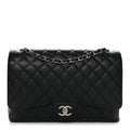 Caviar Quilted Maxi Double Flap Black
