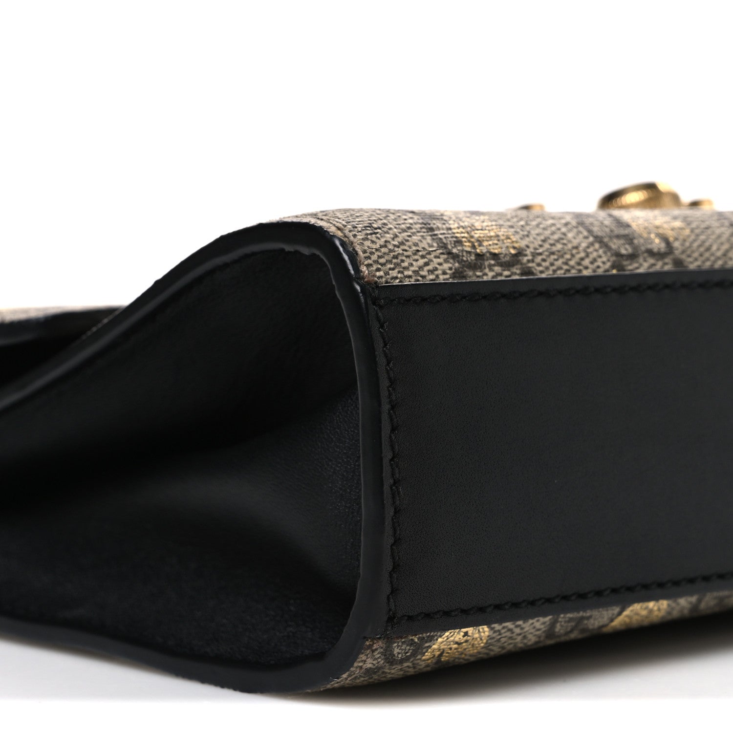 GG Supreme Monogram Bees Small Padlock Shoulder Bag Black