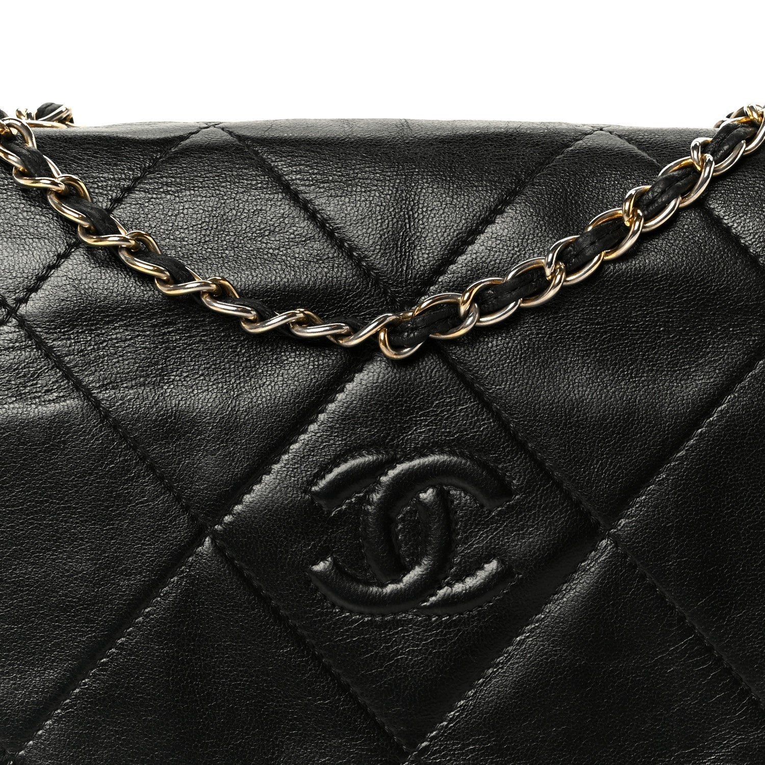 Lambskin Quilted Diamond CC Flap Black