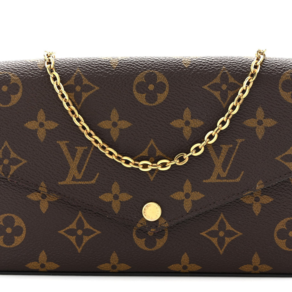 Monogram Pochette Felicie Chain Wallet Fuchsia