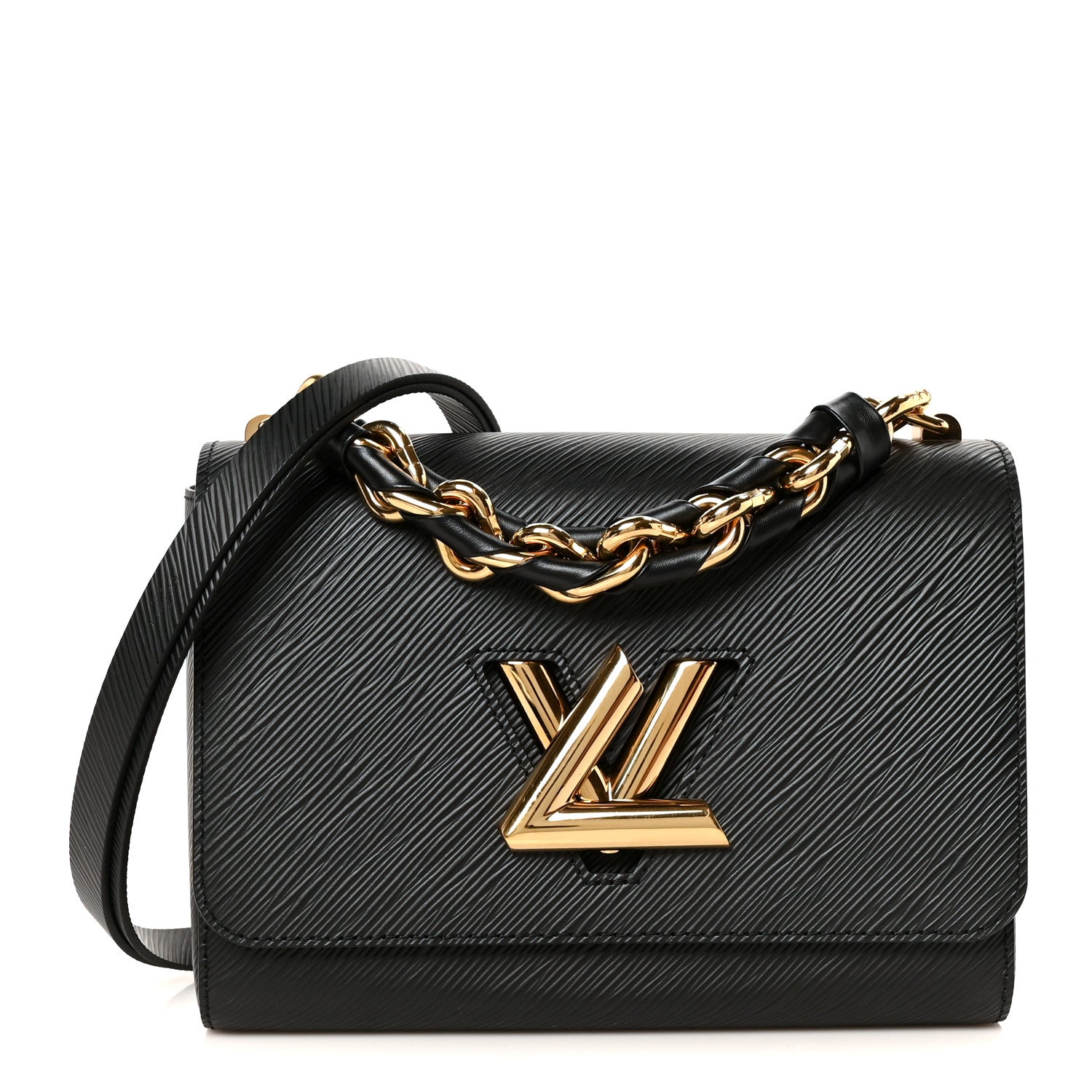 Epi Twist Braided Strap Shoulder Bag MM Black