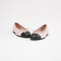 Chanel Pink / Black Quilted Leather CC Ballet Flats Size 38