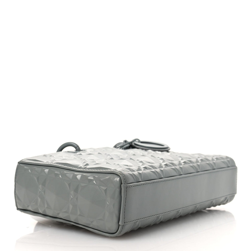 Calfskin Cannage Diamond Medium Lady D-Joy Grey
