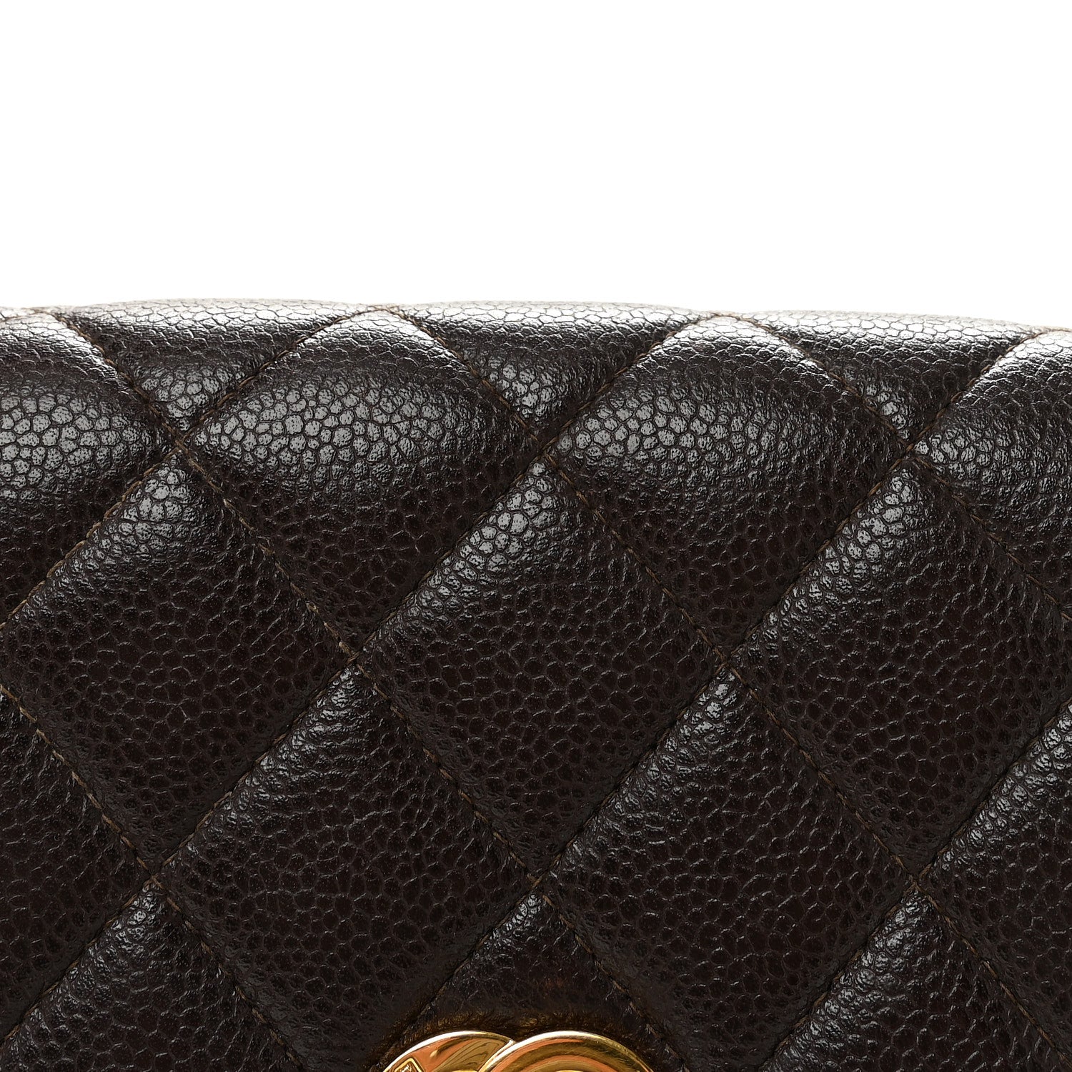 Caviar Quilted Medium Kelly Flap Brown