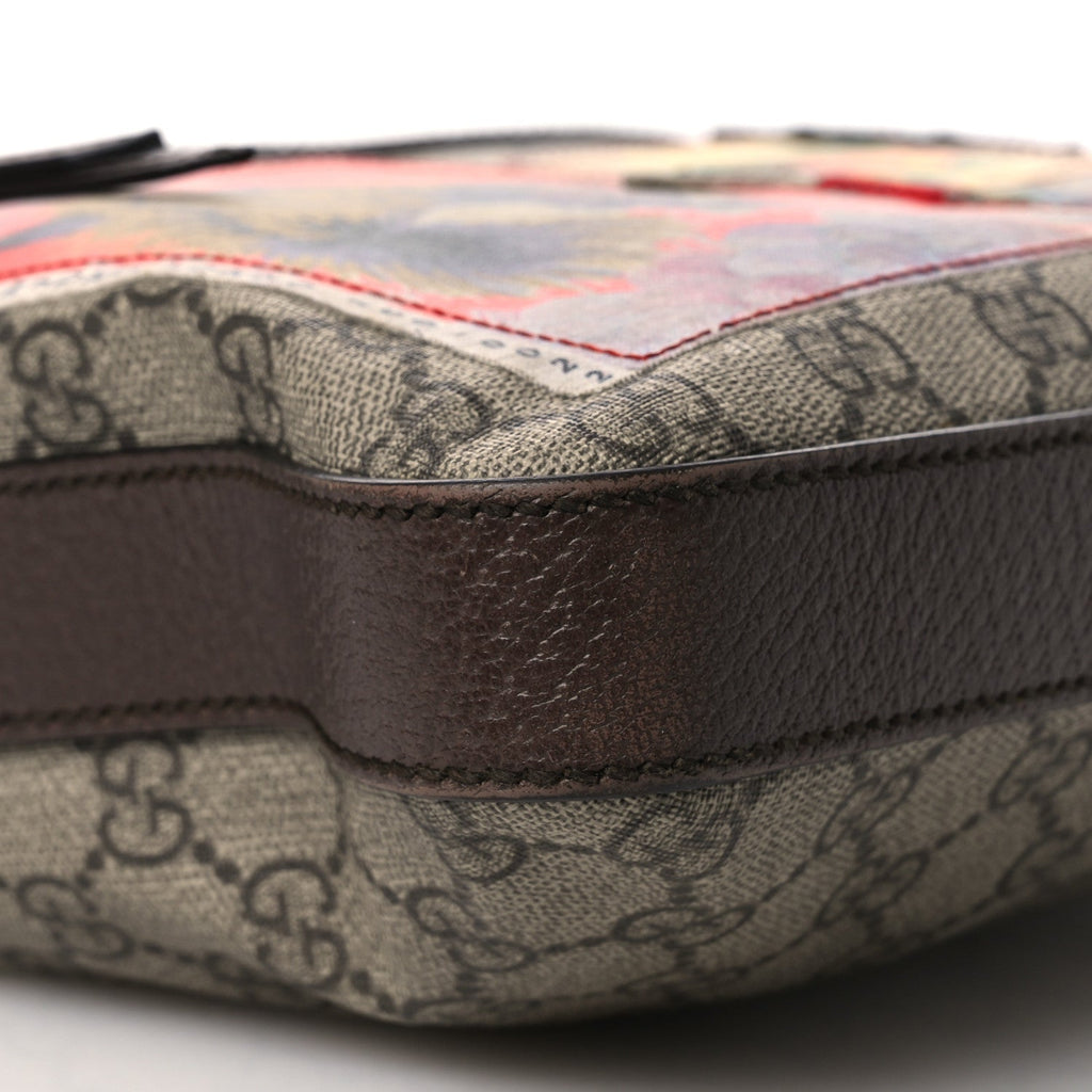 Soft GG Supreme Monogram Courrier Web Medium Flat Messenger Bag Beige New Acero Multicolor