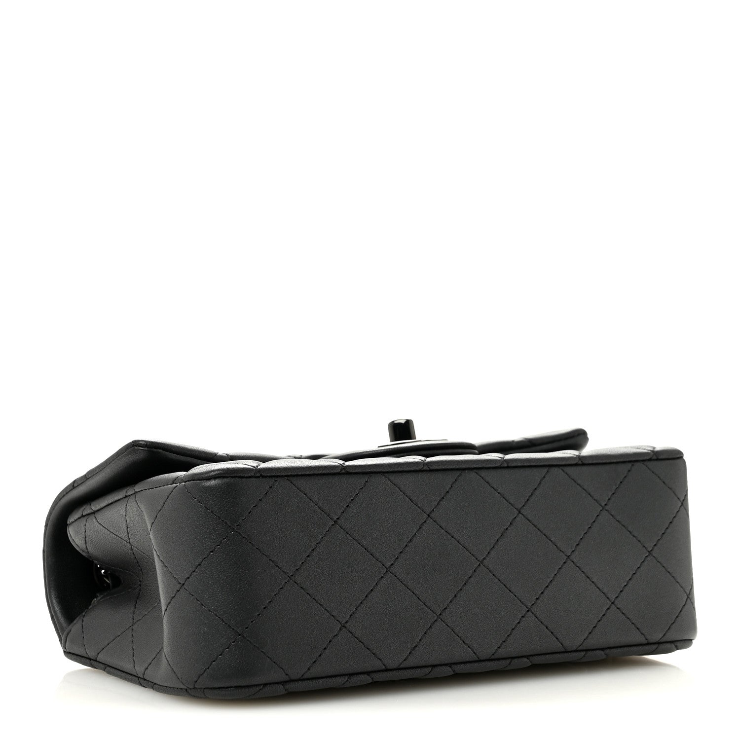 Lambskin Quilted Mini Rectangular Flap So Black