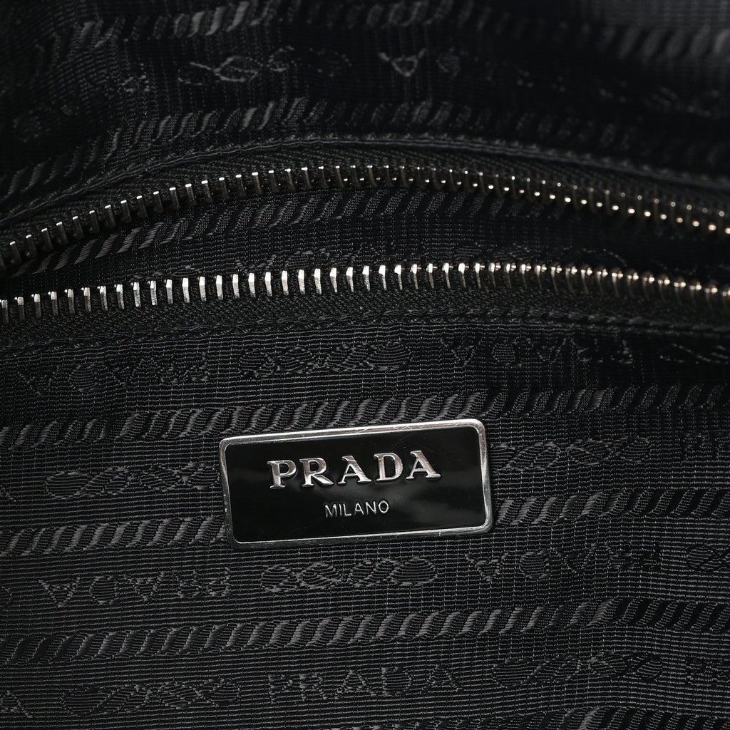 Nappa Nylon Soft Padded Shopping Tote Black Blue