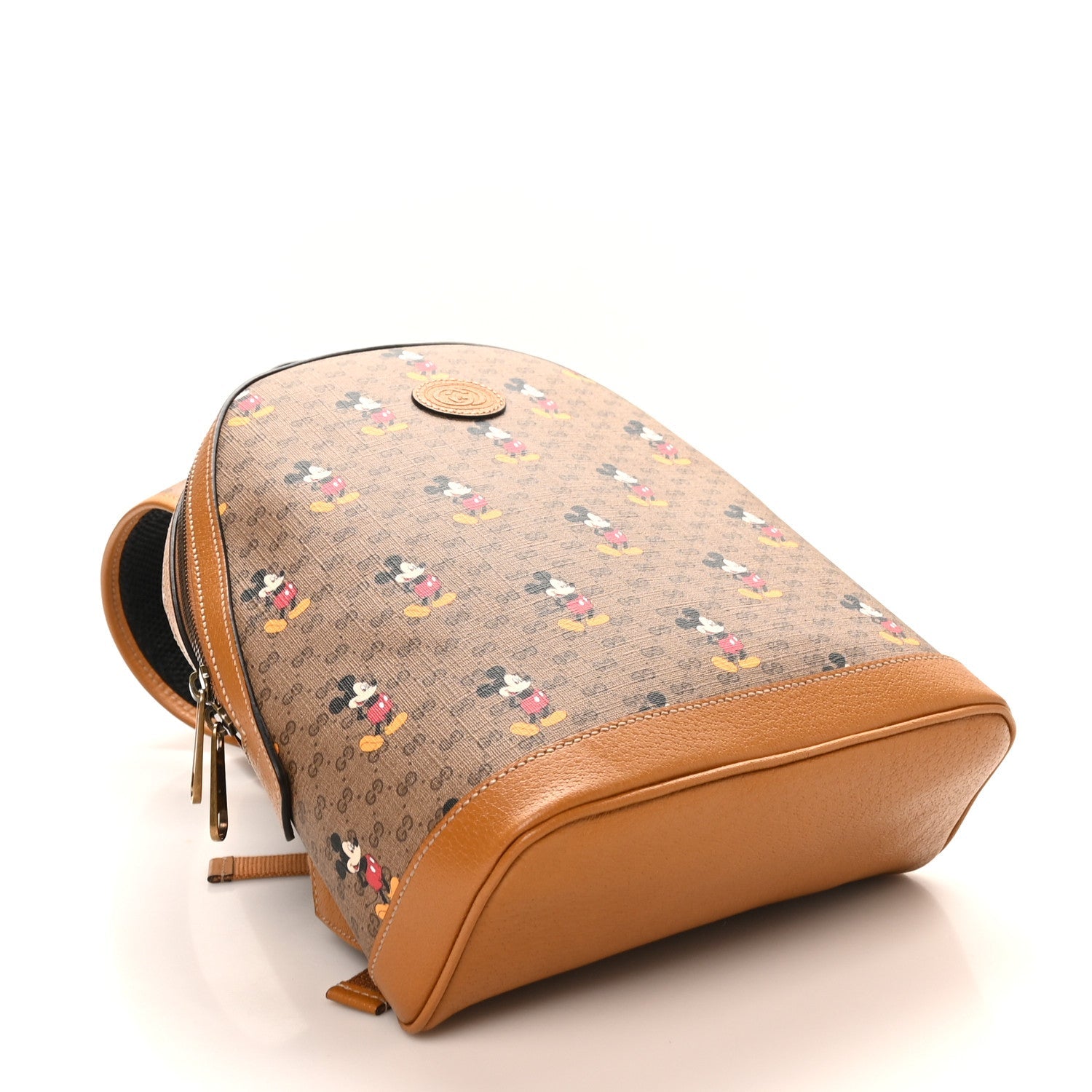 X DISNEY Mini Vintage GG Supreme Monogram Mickey Mouse Small Dome Backpack Beige Vintage Sun Oil
