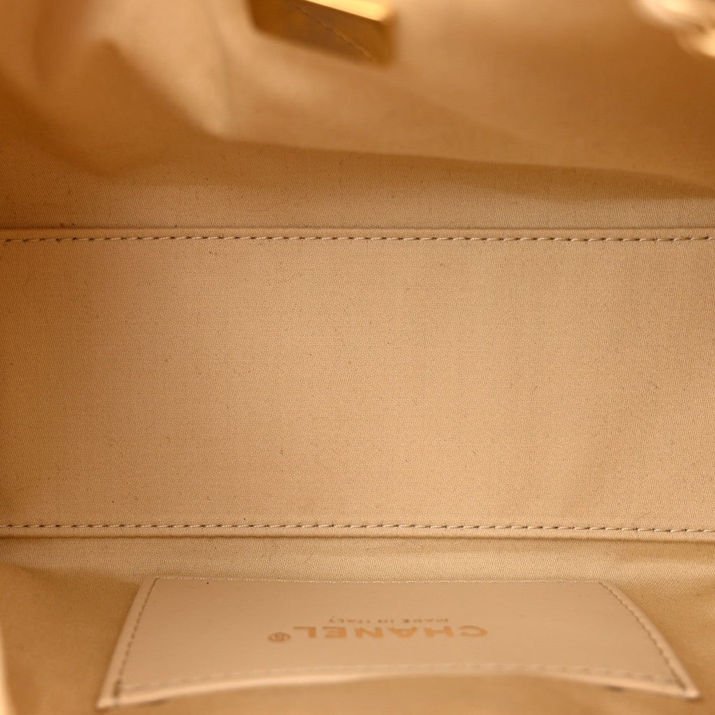 Caviar Quilted Mini Chanel 25 Handbag Beige
